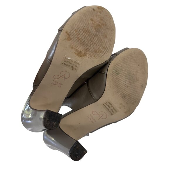 Adrianna Papell Leather Slingback Heels Women 8M EUR 38 Light Brown Peep Toe - Picture 5 of 12